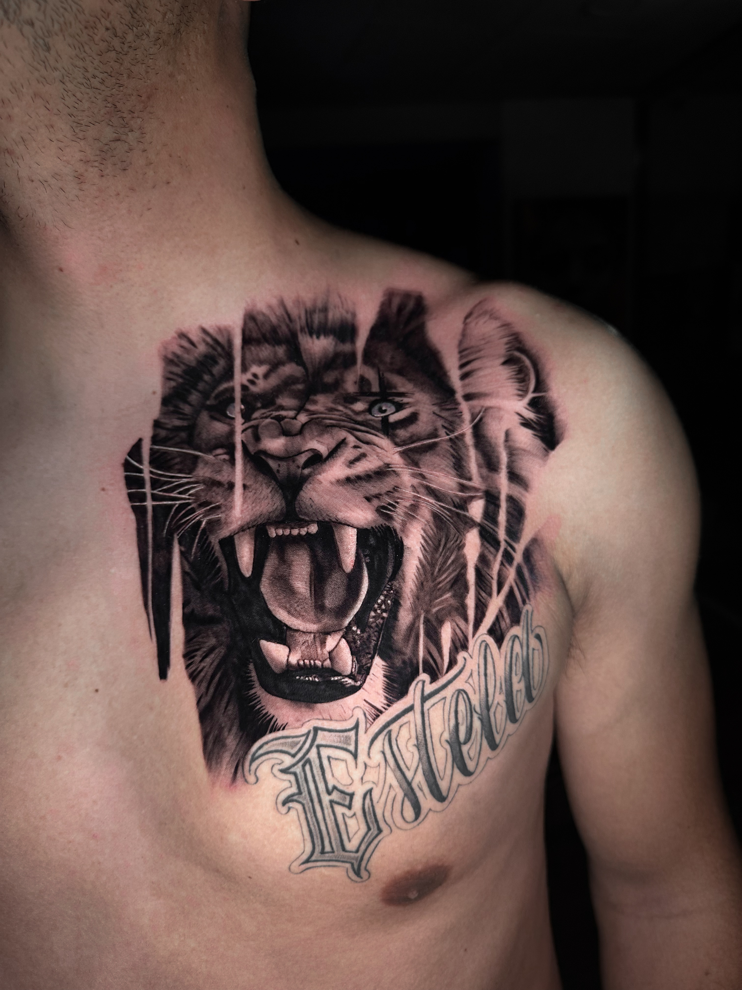 Realism B&G tattoo portfolio piece at Titans Legacy Ink