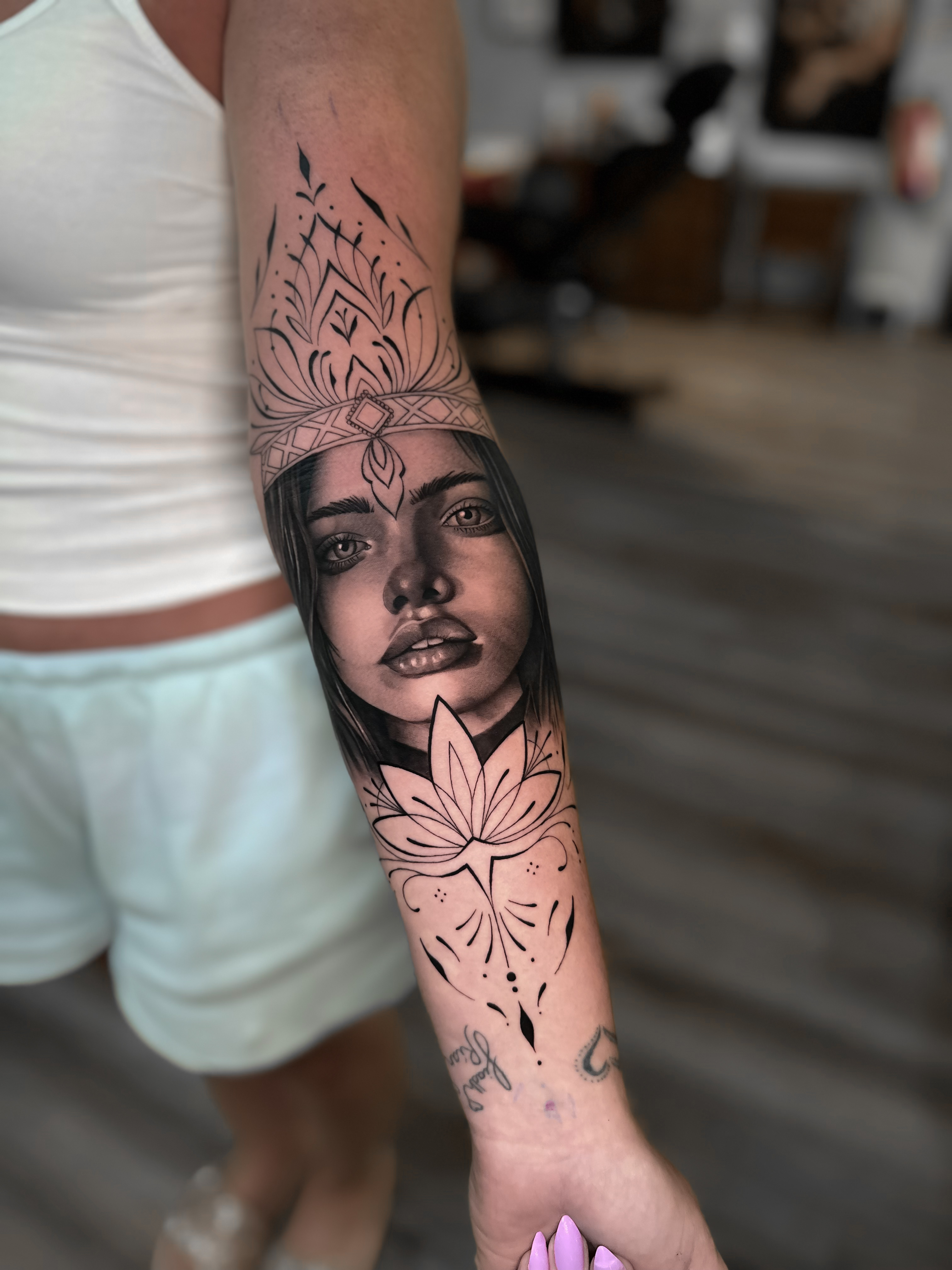 Realism B&G tattoo portfolio piece at Titans Legacy Ink