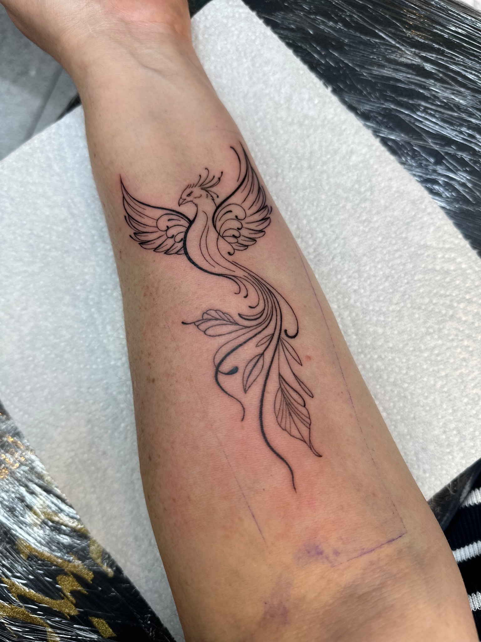 Fine line tattoo portfolio piece at Titans Legacy Ink
