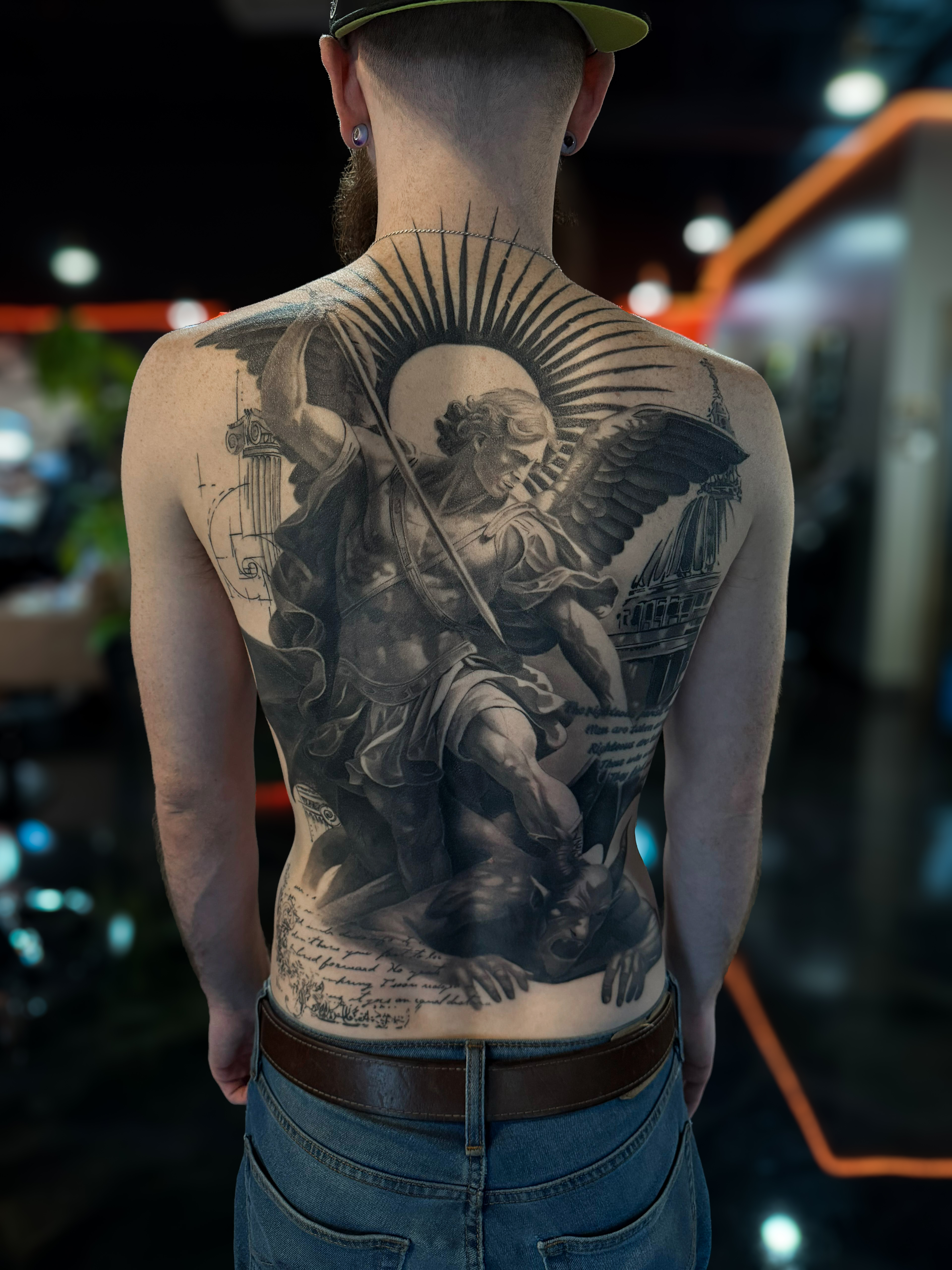 Large scale tattoo portfolio piece at Titans Legacy Ink